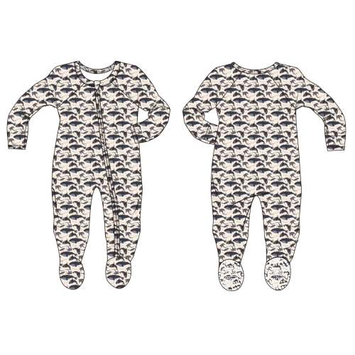 Deep Sea Creatures Whale Zipper Footie