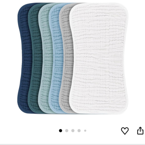 Konssy Muslin Baby Burp Cloths Sets for Unisex- 6 Pack Large 100% Cotton Burping Clothes for Newborn, Baby Girls and Boys