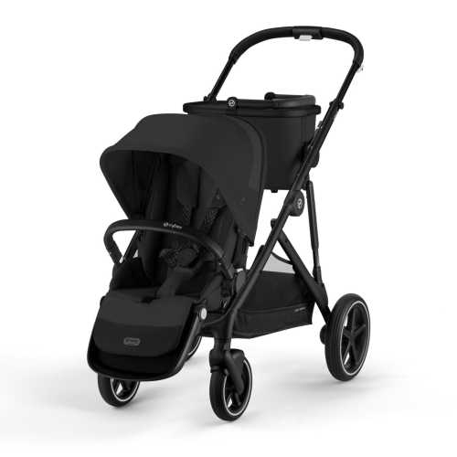 Cybex Gazelle S Single-to-Double Stroller - Black Frame / Moon Black