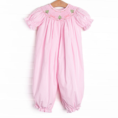 Spruced Up Scallops Smocked Romper, Pink – Stitchy Fish