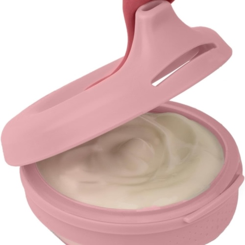 b.box Fill + Feed (Blush) | Reusable Baby Food Pouch | For Toddlers & Babies 4mo+ | Silicone/Nylon Pouch, BPA Free Plastic Lid | Dishwasher & Microwave Safe | 110mL (3.7oz or ½ Cup Capacity)