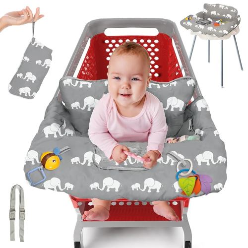 Shopping Cart Cover for Baby PILLANI, High Chair Cover for Restaurant Seat, Grocery Cart Cover for Baby Girl and Boy, Cotton Buggy Covers for Babies, Toddler Shopping Cart Cover