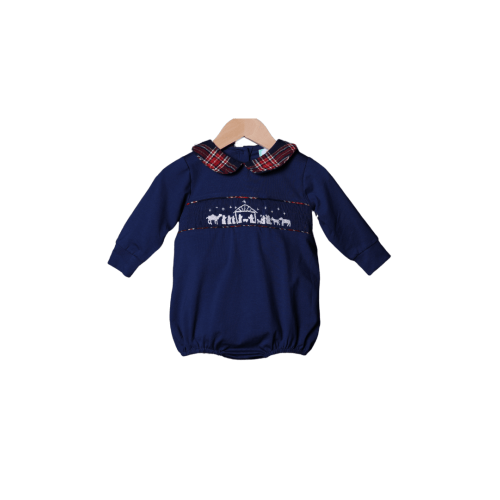 Smocked Nativity Tartan Bubble
