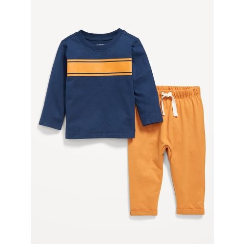 Long-Sleeve Jersey-Knit T-Shirt and Pants Set for Baby
