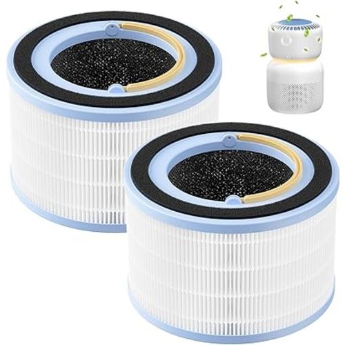 2 Pack Sprout Replacement Filters Compatible with LEVOIT Sprout Air Purifier, 3-in-1 HEPA Filter, High-Efficiency Activated Carbon Filter for Baby Bedroom