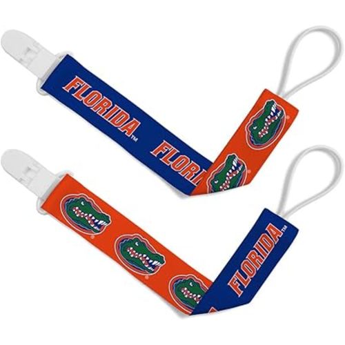 BabyFanatic Officially Licensed Unisex Pacifier Clip 2-Pack - NCAA Florida Gators - Officially Licensed Baby Apparel