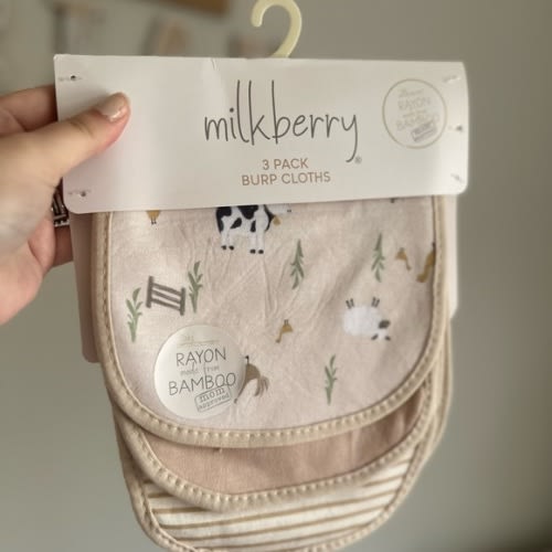 Milkberry bamboo farm/western burp cloths NWT
