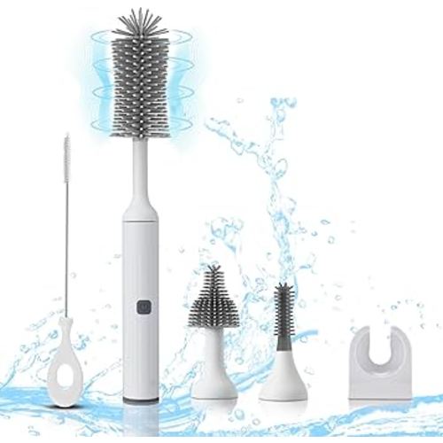 4pcs Electric Silicone Bottle Brush, Electric Bottle Brush Set With Baby Bottle  Brush Cleaner Rechargeable Baby Bottle Brush Cleaner
