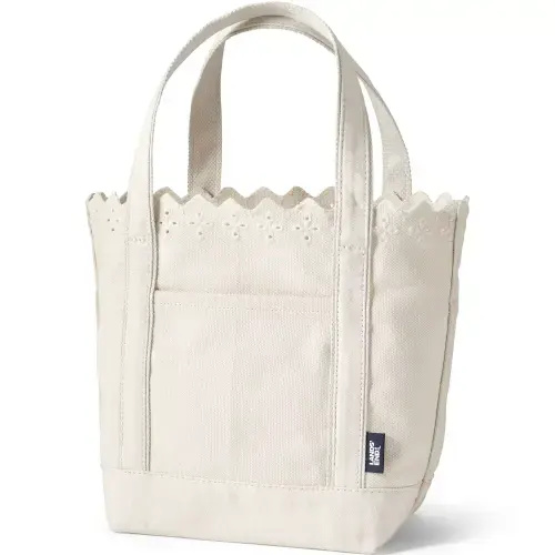 Medium Eyelet Canvas Open Top Tote | Lands' End