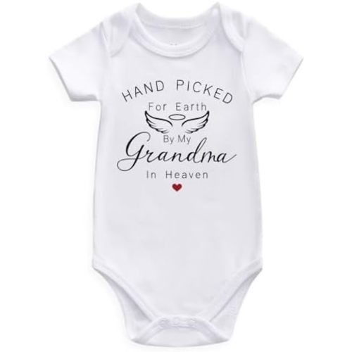 hand picked for earth by my grandpa grandma in heaven pregnancy announcement for grandparents baby bodysuits