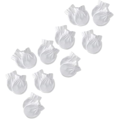 Morgan 10-Pack Baby Mittens 100% Organic Cotton No Scratch Mittens for Newborn Baby Boys & Girls