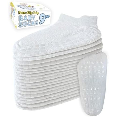 Simply Kids Non-Slip Toddler Ankle Socks (9 Pairs) – Superior Grip, Soft Cotton, for Active Baby Girls & Boys (Ages 0-7)