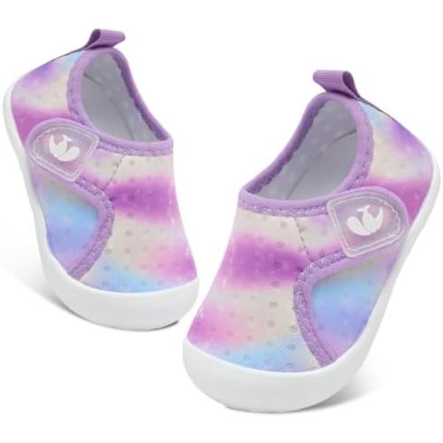 FEETCITY Wide Baby Water Shoes Boys Girls Barefoot Shoes Quick-Dry Kids Aqua Socks for Beach Swim Pool