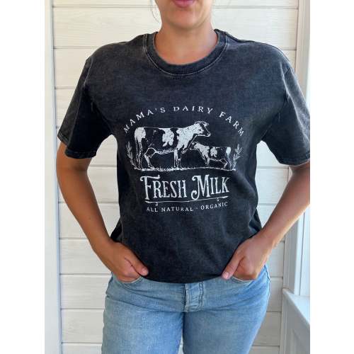 Mama's Dairy Farm Acid Wash T-Shirt