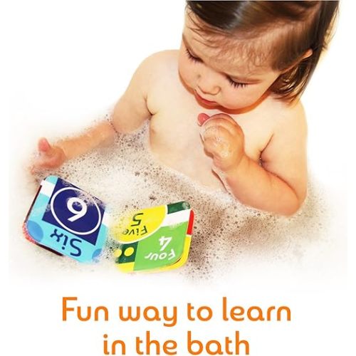 Floating Baby Bath Books Set of 4 - Bath Books for Babies, Infants - Waterproof, Mold-Free Bath Toys for Learning & Early Education (Fruit, Ocean, ABC, Numbers Books)