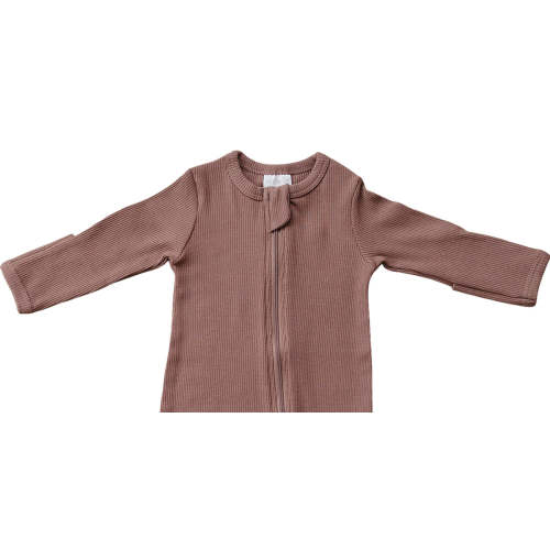 Plum Organic Cotton Ribbed Zipper