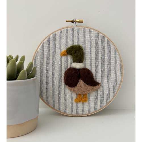 Duck Needle Felted Embroidery Hoop