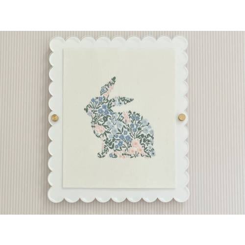Embroidered Floral Bunny Art