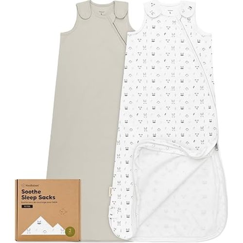 2-Pack Organic Baby Sleep Sacks, 100% Cotton - Soft & Breathable 0.5TOG Baby Wearable Blanket, Toddler Sleeping Sack 18-24 Months, Easy to Wear Transitional Swaddles for Newborns, Infants (Nordic, L)
