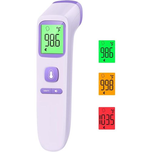 No-Touch Thermometer for Adults and Kids, Digital Accurate Baby Thermometer with Fever Alarm, 1 Second Fast Result, FSA HSA Eligible, Easy to use, 2 in 1 Mode (Purple)