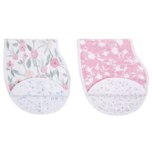 Floral Cotton Muslin Burpy Bib 2pk | aden + anais (Ma Fleur)