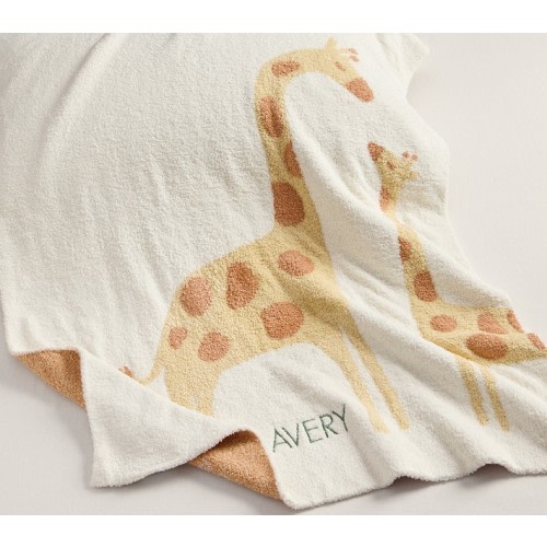 Fuzzy Giraffe Baby Blanket