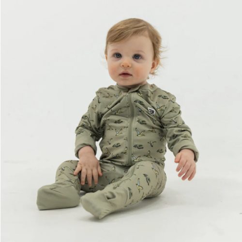 Baby Zip Up - Flying Ducks Green – BURLEBO