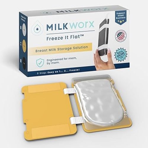 Freeze It Flat Breastmilk Freezer Storage System - Space-Saving Organizer for Breast Milk Storage Bags - Freezer Organization Made in USA (Yellow, Single 1-pk)
