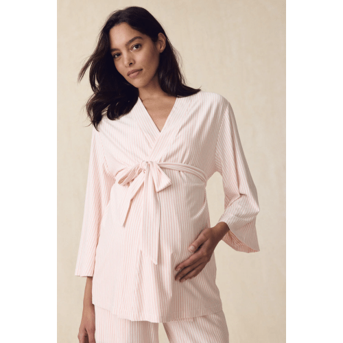 LAKE | Women | DreamModal® Pajamas | English Rose Pencil Stripe Maternity Kimono Bundle