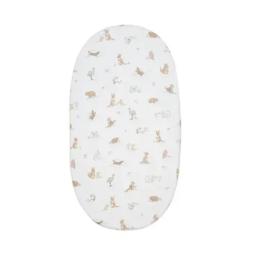 Living Textiles Fitted Sheet Bassinet Australiana | Baby Bunting AU