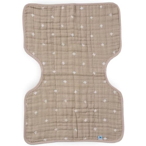 Little Unicorn Ultra-Absorbent Premium Burp Cloth | Soft on Baby's Skin | Larger Size | Ergonomic Design (Taupe Cross)