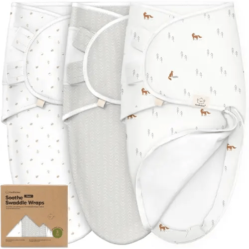 Baby Swaddle Sleep Sacks with Zipper - 3-Pack Newborn Swaddle Sack, Baby Swaddles Sleep Sack 0-3 Months, Wearable Blanket Baby, Baby Swaddle Blanket Wrap,Swaddle Sack, Easy Change Swaddle (Forest)