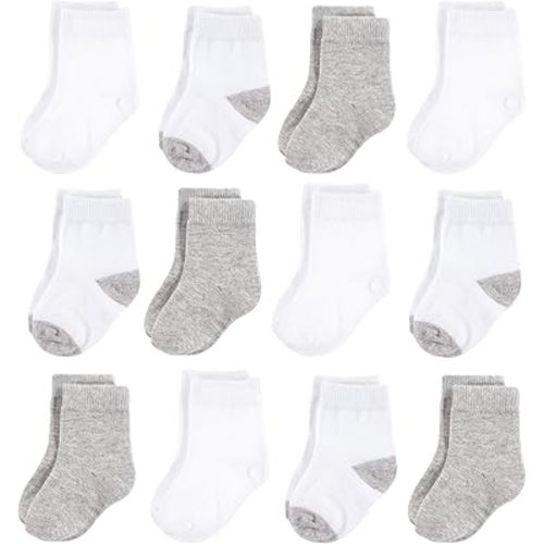Hudson Baby baby-girls Cotton Rich Newborn and Terry Socks