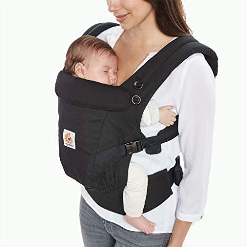 Ergobaby Embrace Cozy Newborn Baby Wrap Carrier (7-25 Pounds), Ponte Knit, Pure Black