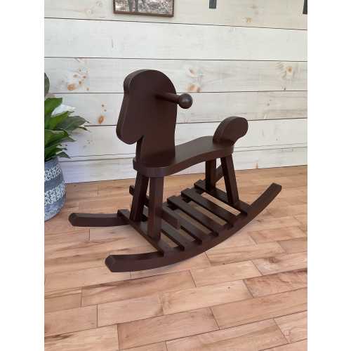 Child's Solid Wood Rocking Horse- Espresso Brown