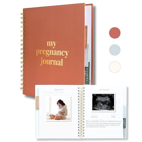Lamare Pregnancy Journal Memory Book – Hardcover Pregnancy Planner & Diary – Pregnancy Gift for First Time Moms – Keepsake with Prompts & Photo Slots
