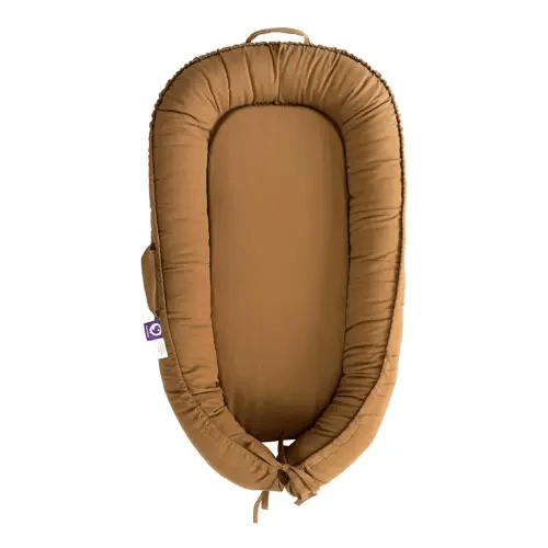 Infant Lounger, Baby Nest Cover for Baby Girls & Boys, Newborn Essentials for Baby 0-18 Months, 100% Cotton Breathable, Portable Travel Bed (Golden_Brown)