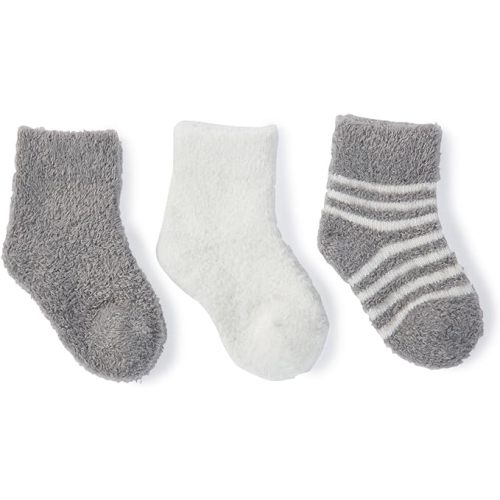 Barefoot Dreams COZYCHIC LITE INFANT SOCK SET - One Size - Pewter/Pearl