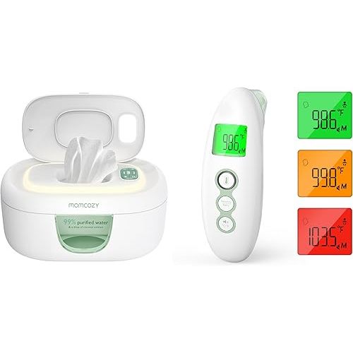 Momcozy Baby Wipe Warmer & Non-Contact Forehead and Ear Thermometer