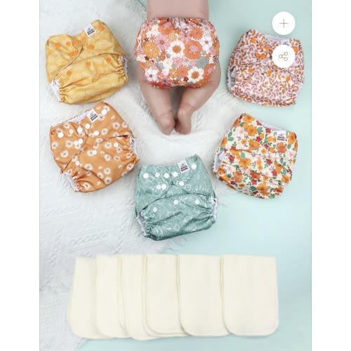 POCKET DIAPER 3.0 WITH INSERTS - 6 PACK (Little Daisies)