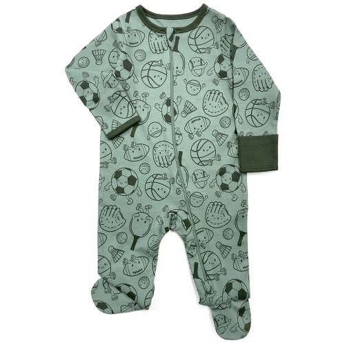 Wonder Nation Baby Gender Neutral Zip Front Footed Sleep N Play Pajamas, 2-Pack, Sizes Preemie-6/9 Months