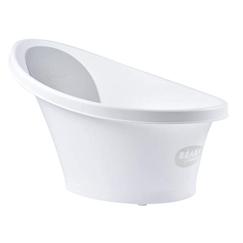 BEABA by Shnuggle Baby Bath Tub with Little Baby Bum Bump Support and Cozy Foam Back Rest, Baby Tub, Infant Bathtub, Baby Essentials, 0-12 Mths (Grey)