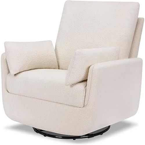 DaVinci Juno Swivel Glider in Ivory Boucle, Greenguard Gold & CertiPUR-US Certified