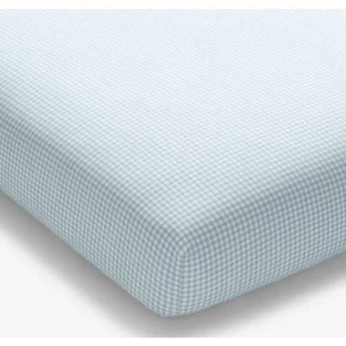 Company Kids™ Ditsy Gingham Organic Cotton Percale Fitted Crib Sheet - Blue