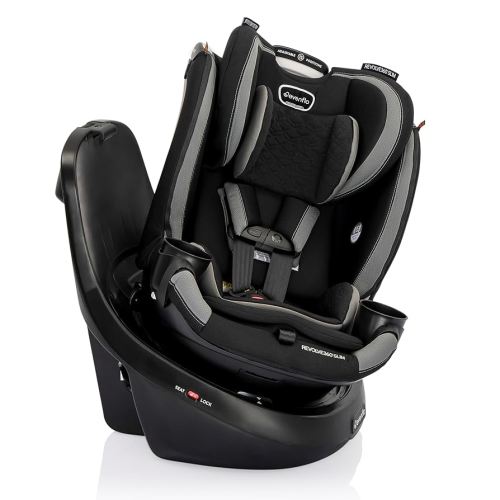 Amazon.com : Evenflo Revolve360 Slim 2-in-1 Rotational Car Seat with Quick Clean Cover (Salem Black) : Baby