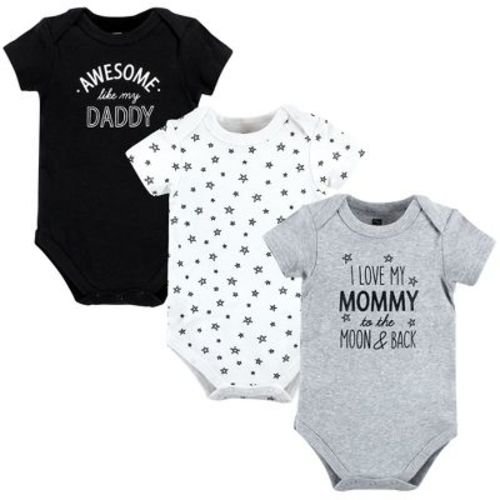 Hudson Baby Infant Boy Cotton Bodysuits, Mom Dad Moon Back, 18-24 Months