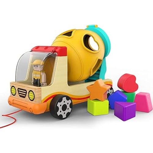 TOP BRIGHT Wooden Shape Sorter Toys for Toddlers Learning Sort and Match for 2 Year Old