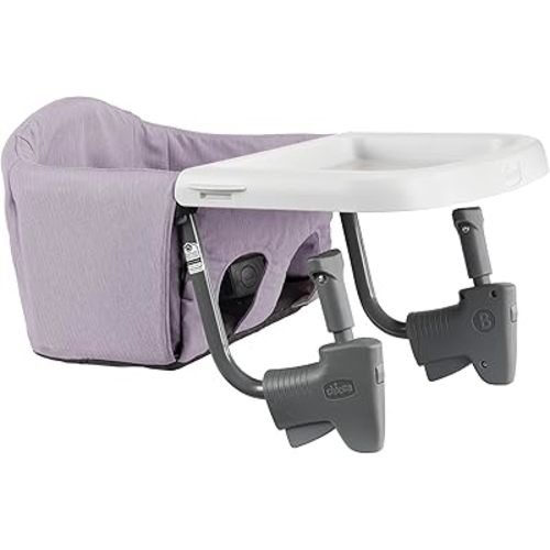 Chicco FastLock Go Hook-On High Chair with Carry Bag, Portable High Chair for Babies and Toddlers, Sets up in Seconds, Lupine/Purple