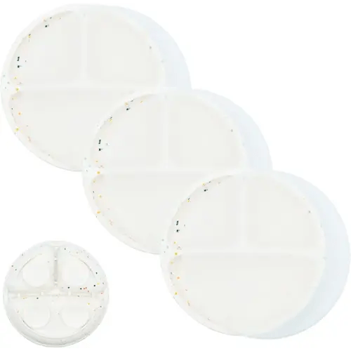 WeeSprout Suction Plates for Babies With Lids & Toddlers - 100% Silicone, Dinnerware Stays Put, Divided Design for Picky Eaters, Microwave & Dishwasher Friendly, 3 Pack