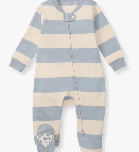 Burt's Bees Baby Boys Sleep and Play PJs, 100% Organic Cotton One-Piece Zip Front Romper Jumpsuit Pajamas